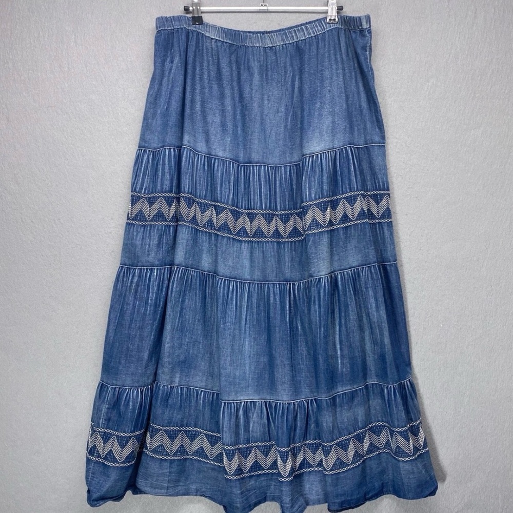 Ashley Stewart Indigo Maxi Skirt